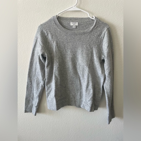 J crew grey cotton wool blend Teddie crew neck comfy sweater - Picture 1 of 4